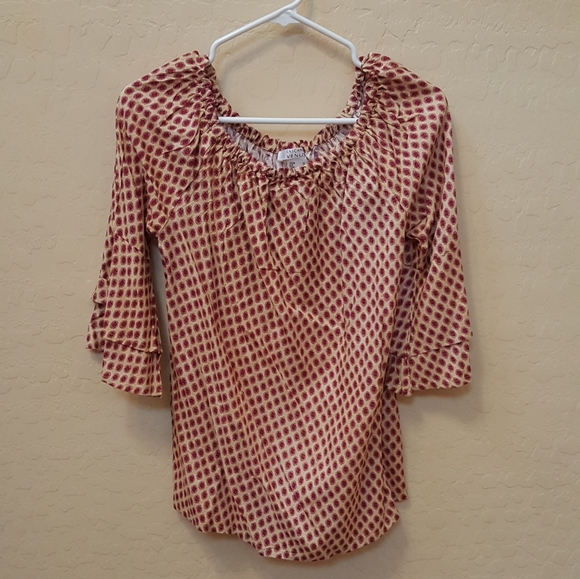 LASCANA VENUS Cream and Light Maroon blouse - Picture 2 of 6